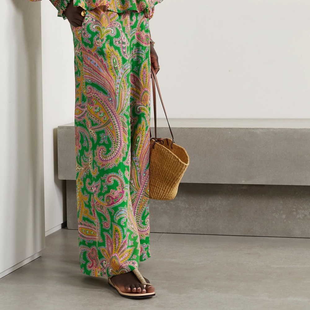 Zimmermann Teddy Paisley Linen Pants Size 1